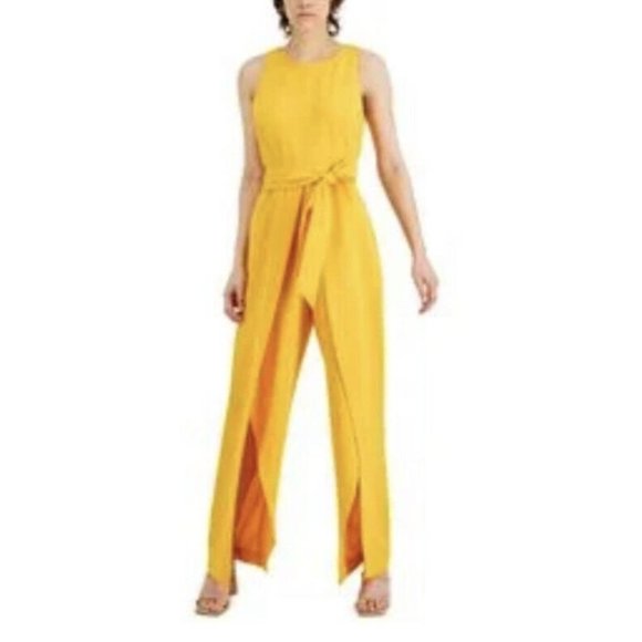 INC International Concepts Pants - Inc International Concepts Yellow Sleeveless Walkthrough Jumpsuit 12